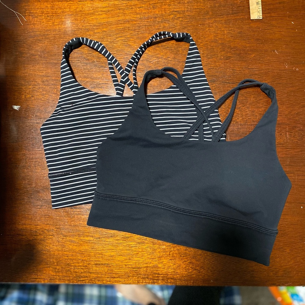 TWO Lululemon Energy Bras, Size 6